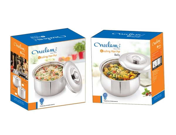 Neelam Stainless Steel Sizzling Hot Pot - 1000 ml